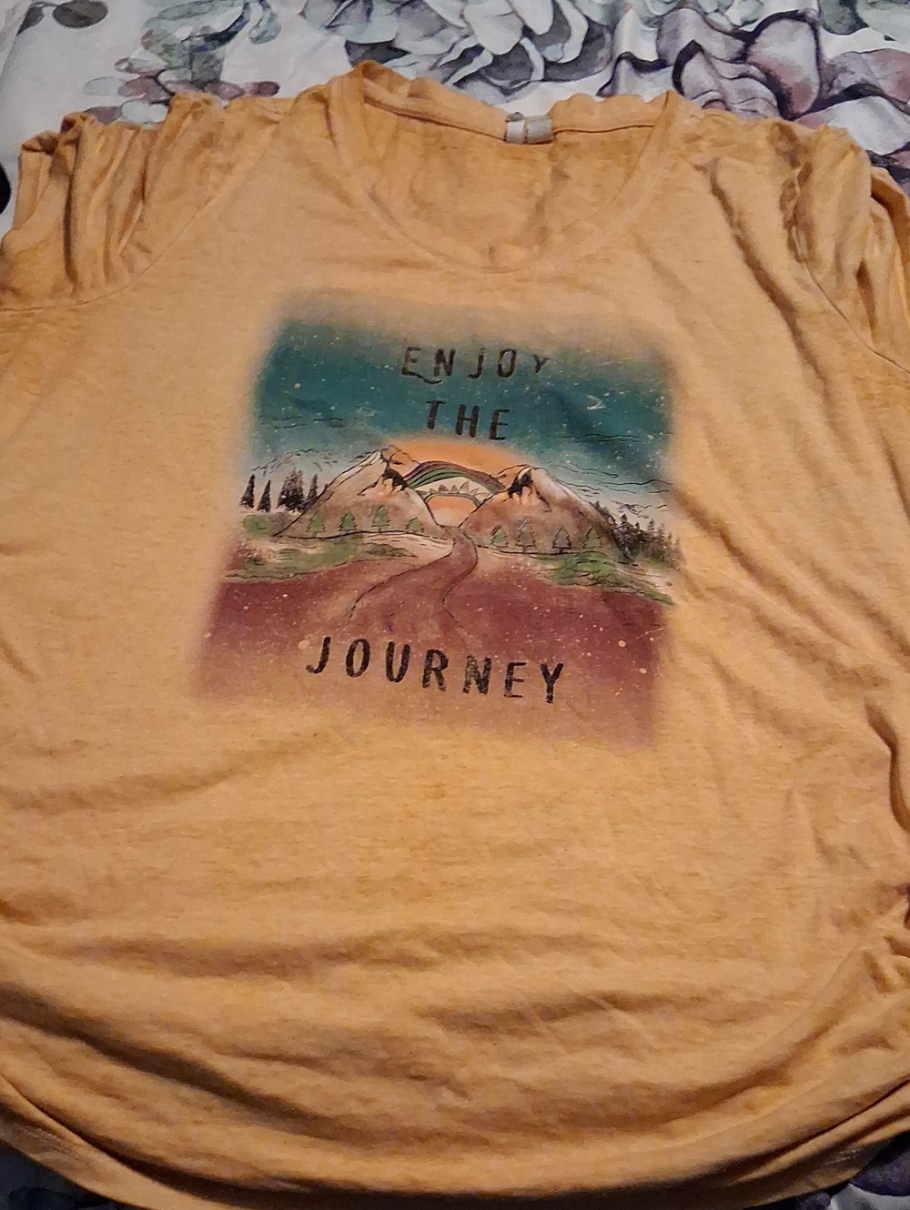 Cato Mustard Yellow Graphic Tee "Enjoy The Journey"